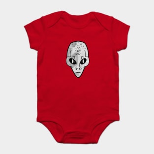GREY Alien Head Baby Bodysuit